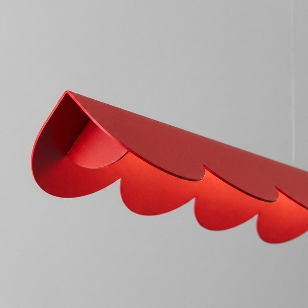 Rdeča aluminijasta LED viseča svetilka BISCUIT – Thoro-image-4
