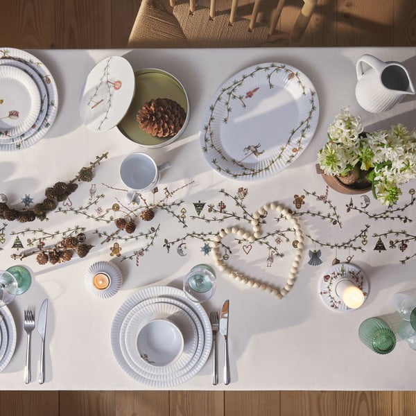 Bel porcelanast servirni krožnik z božičnim motivom 27x34 cm Hammershøi – Kähler Design-image-2
