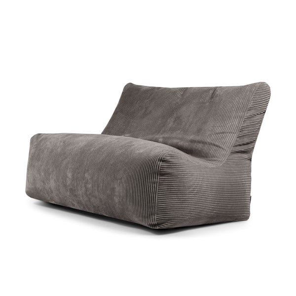 Temno siva vreča za sedenje iz rebrastega žameta Sofa Seat Lounge – SLOWDOWN