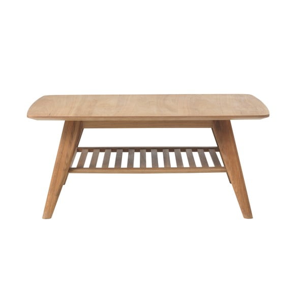 Kavna mizica iz hrastovega lesa s polico Unique Furniture Rho, 110 x 70 cm