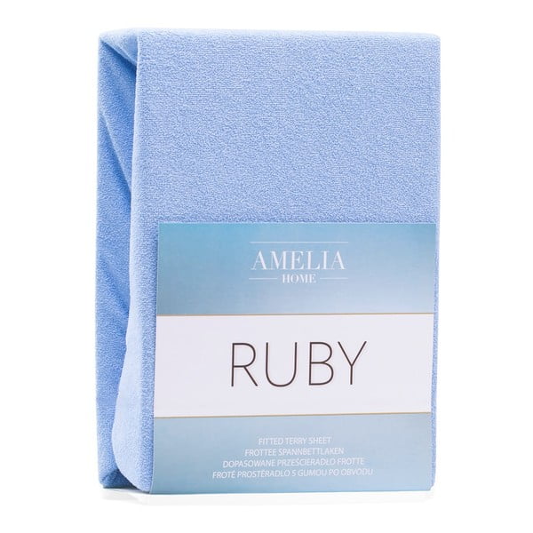 Svetlo modra napenjalna rjuha iz frotirja 240x220 cm Ruby – AmeliaHome-image-2