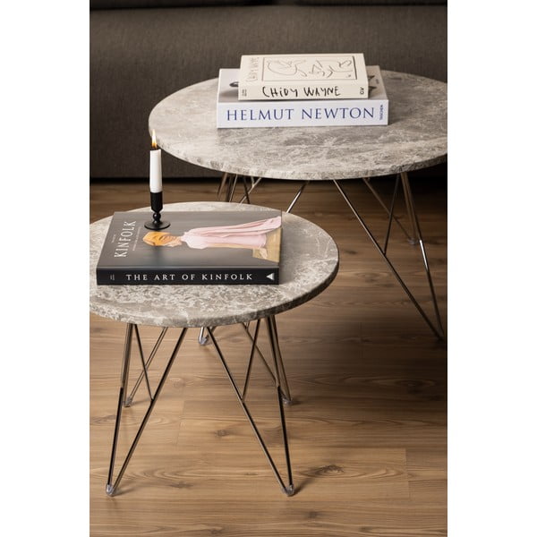 Marmorna okrogla stranska mizica ø 55 cm Prunus – Actona-image-2