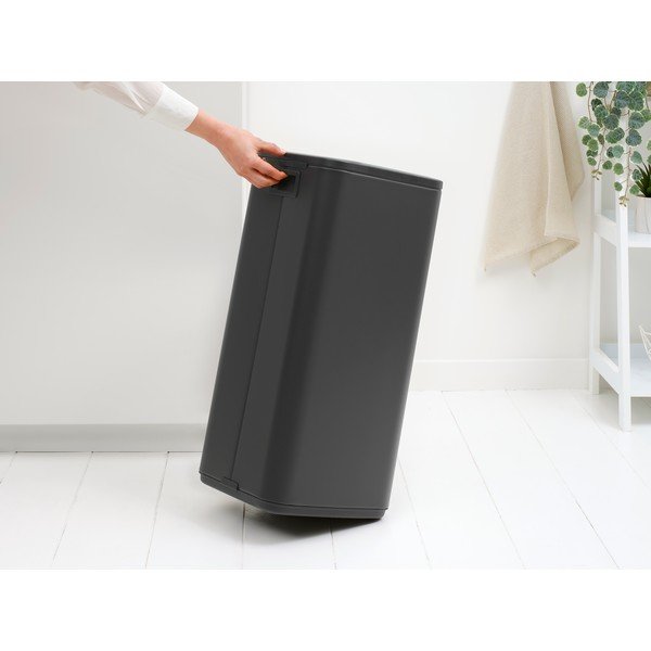 Temno siv jeklen koš za smeti na dotik 30 l Bo Touch – Brabantia-image-2