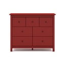 Rdeča nizka komoda iz masivnega bora 110x80 cm Misti – Marckeric