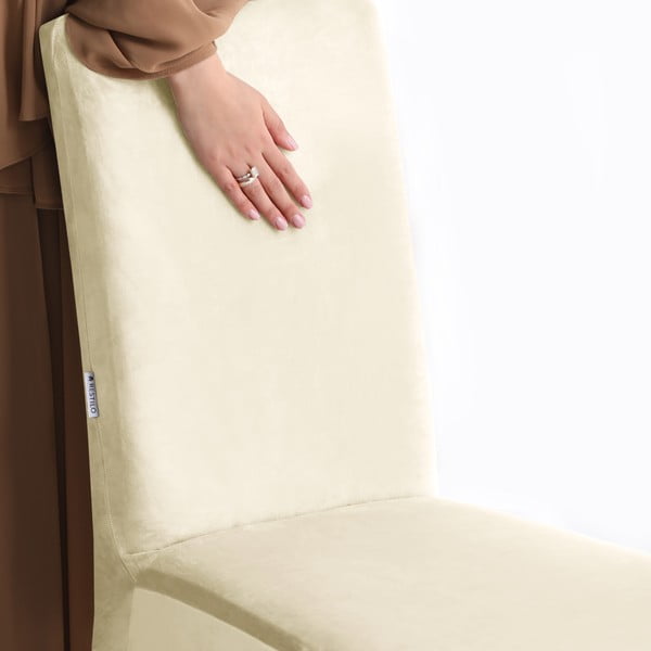 Kremno bela raztegljiva prevleka za stol 48 cm Sento – Restilo-image-4