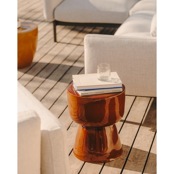 Keramična okrogla vrtna mizica ø 36 cm Mesquida – Kave Home-image-1