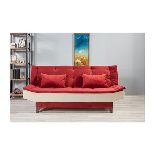 Rdeča in bela raztegljiva zakonska postelja Ersi