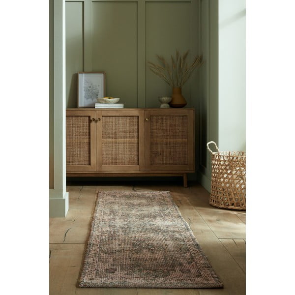 Kaki zelen ročno tkan tekač iz mešanice jute 60x230 cm Selena Jute Traditional – Flair Rugs-image-1