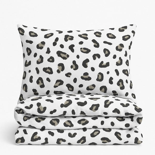 Sivo-bela 3-delna enojna podaljšana posteljnina z rjuho 160x220 cm Modern – Mila Home-image-4