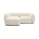 Kremno bela kotna sedežna garnitura iz šenilje (levi kot/z ležalnikom) Martina – Kave Home
