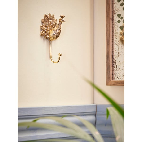 Kovinski stenski obešalnik v zlati barvi Dun – Bloomingville-image-1