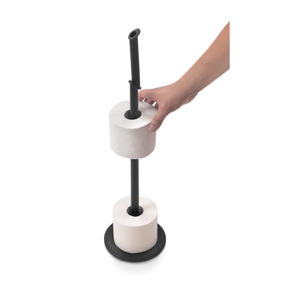 Mat črno jekleno stojalo za WC papir Lava – Metaltex-image-2