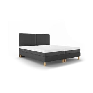 Temno siva zakonska postelja Mazzini Beds Lotus, 160 x 200 cm