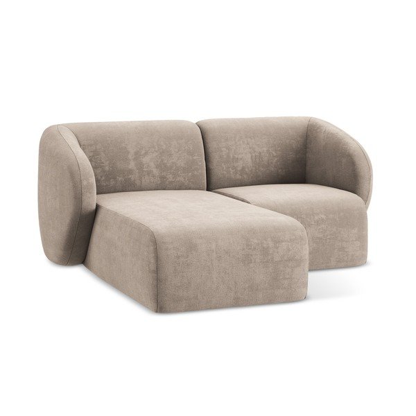 Svetlo rjava kotna sedežna garnitura iz šenilje (levi kot/z ležalnikom) Lani – Makamii-image-4