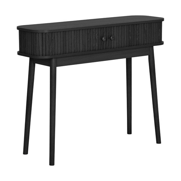 Črna stranska mizica iz masivnega bora 30x100 cm Nikoo – House Nordic