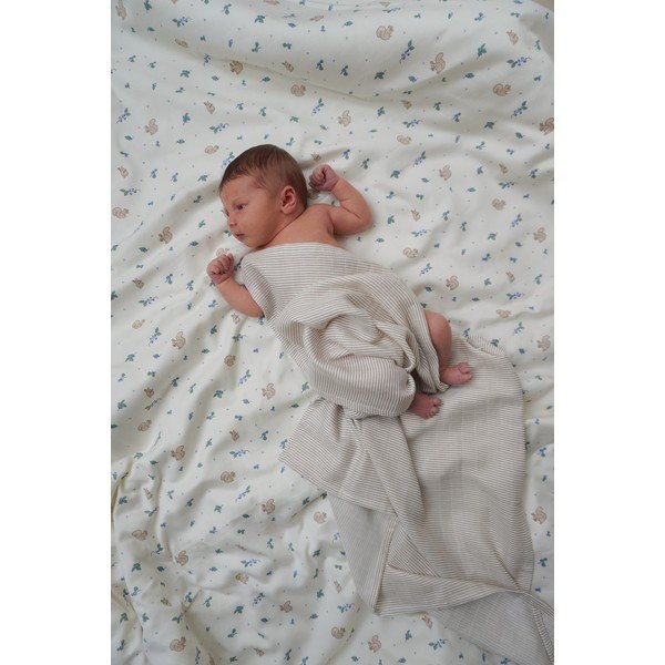 Kremno bela enojna otroška posteljnina iz organskega bombaža 140x200 cm Blueberries – Cam Cam Copenhagen-image-2