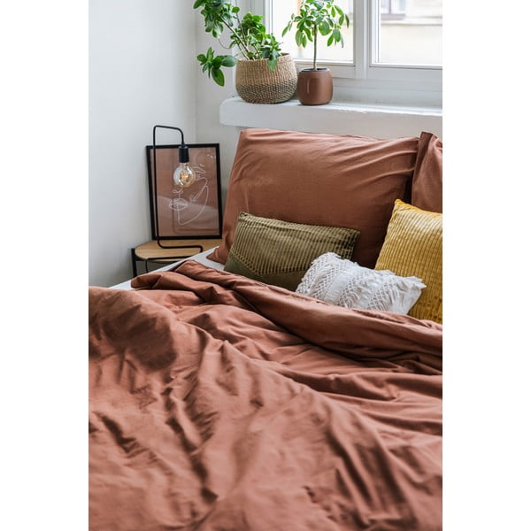 Kostanjevo rjava bombažna posteljnina za zakonsko posteljo Bonami Selection, 200 x 220 cm-image-4