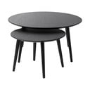 Črne okrogle mizice v kompletu 2 ks ø 88 cm Adda – Unique Furniture