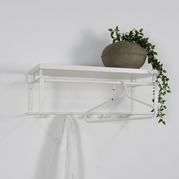 Bel kovinski stenski obešalnik s polico 70 cm Rex – Spinder Design-image-4