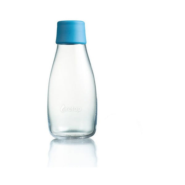 Svetlo modra steklena steklenička ReTap z doživljenjsko garancijo, 300 ml