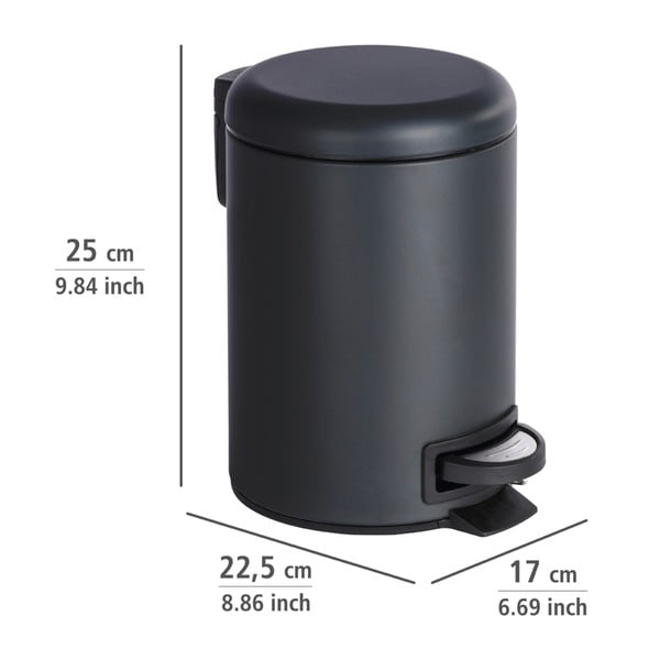 Črn koš za smeti Wenko Leman, 3 l-image-2