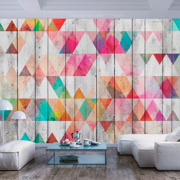 Tapeta velikega formata Artgeist Rainbow Triangles, 400 x 280 cm-image-1