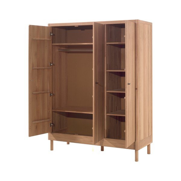 Otroška garderobna omara iz masivnega hrasta v naravni barvi 146x190x55 cm Forrest – Vipack-image-2