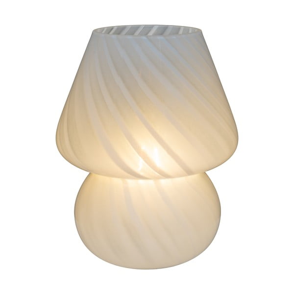 Bela LED namizna svetilka s steklenim senčilom (višina 19,5 cm) Alton – House Nordic-image-4