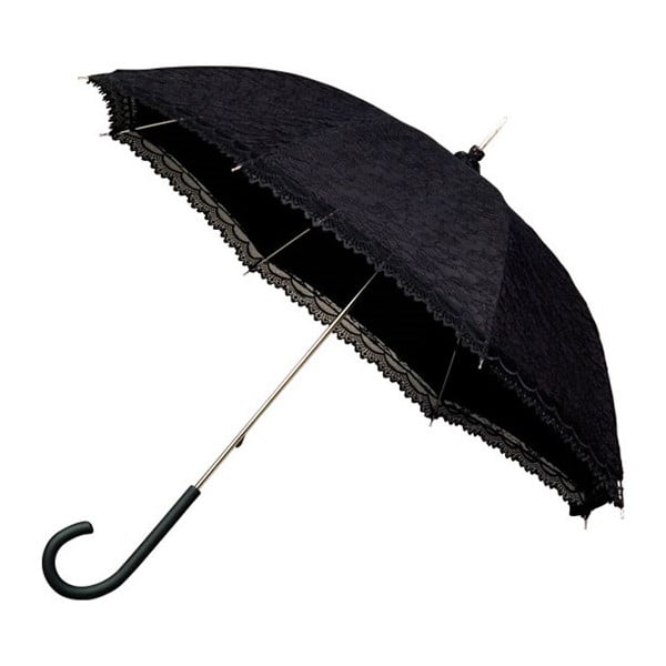 Črni dežnik Ambiance Victorian, ⌀ 85 cm