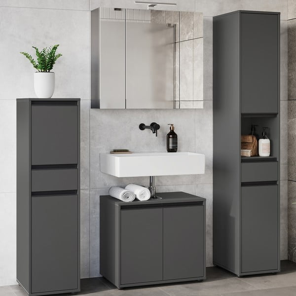 Antracitno siv komplet pohištva za kopalnico Lemont – Germania-image-3