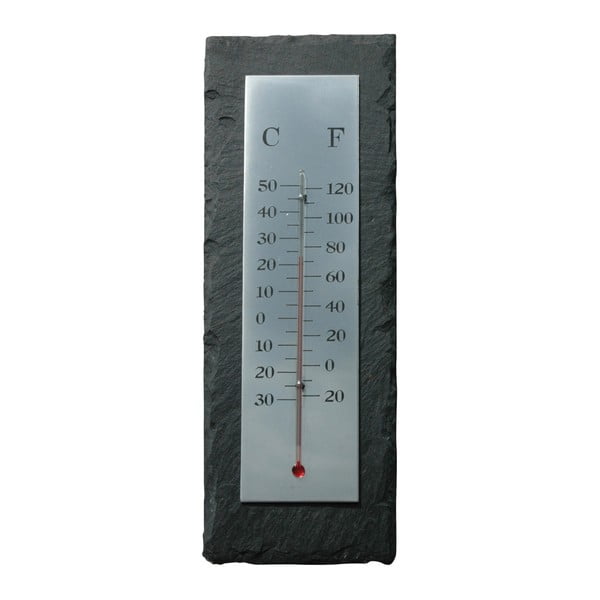 Termometer iz skrilavca Esschert Design Pravokotnik, 30 x 10 cm