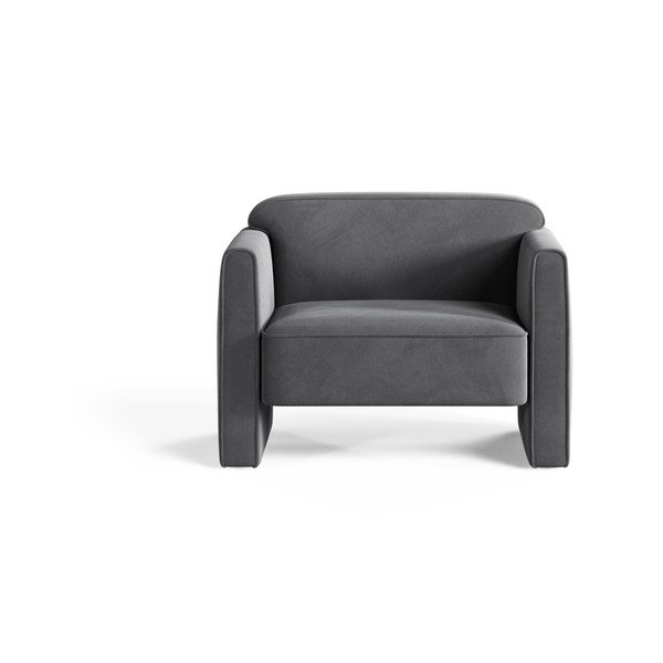 Siv žameten fotelj Abby – Micadoni -image-1