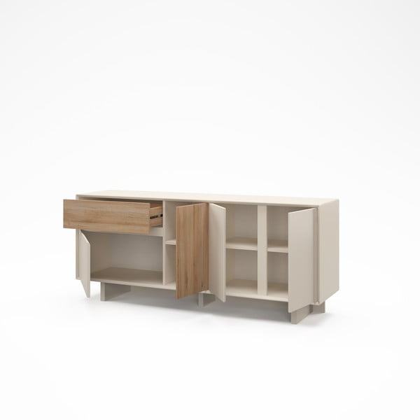 Bež/naravna komoda v hrastovem dekorju 180x76x45 cm Carpi – Marckeric-image-3