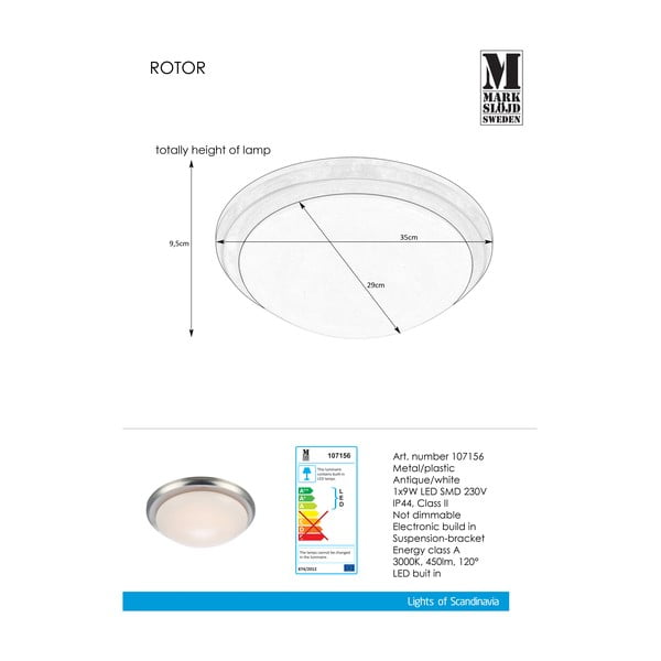 Stropna LED svetilka Markslöjd Rotor, ⌀ 35 cm-image-1