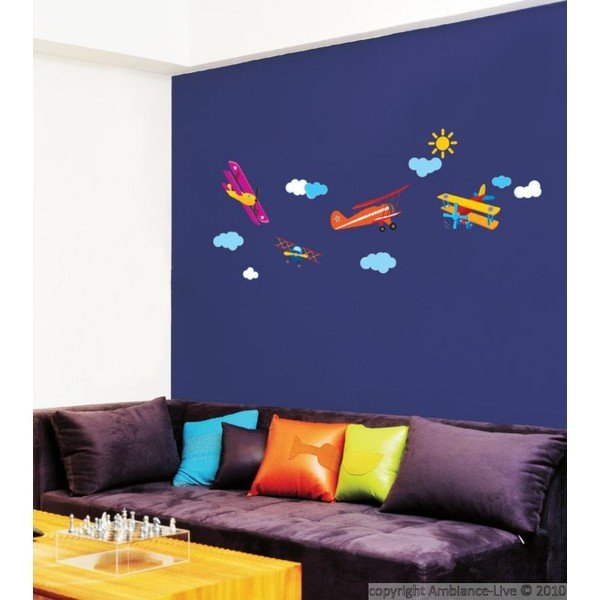 Komplet stenskih nalepk Ambiance Planes-image-1