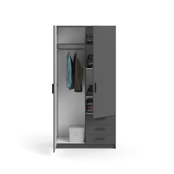 Temno siva garderobna omara 99x200 cm Sprint – Tvilum-image-2