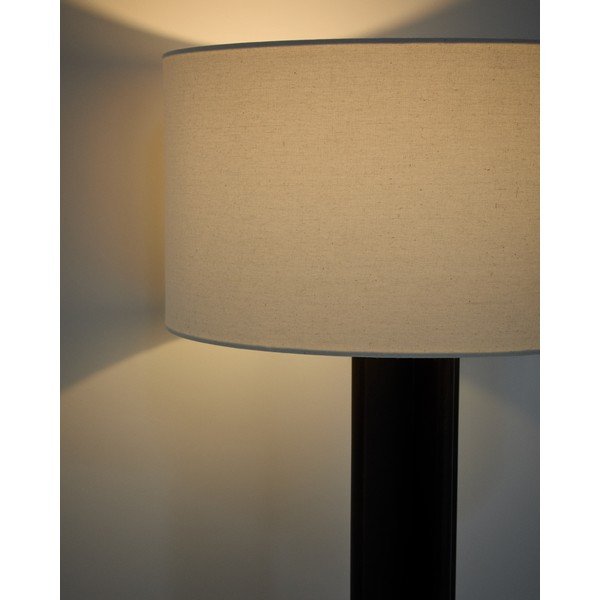 Bela/temno rjava stoječa svetilka s tekstilnim senčilom (višina 150,5 cm) Niani – Kave Home-image-2