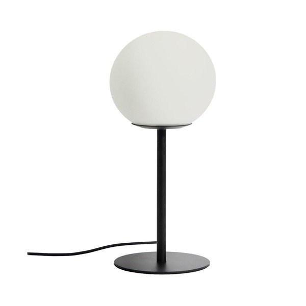 Bela/črna namizna svetilka s steklenim senčilom (višina 35 cm) Brisia – Kave Home