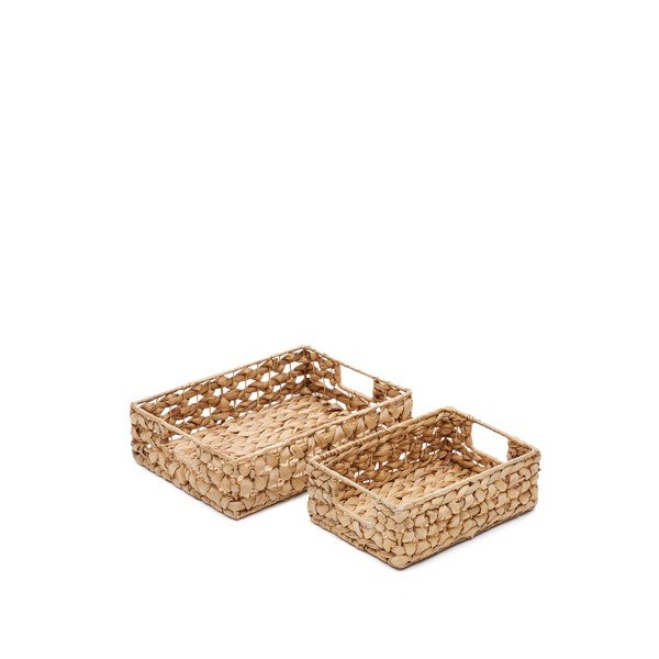 Košare v kompletu 2 ks iz vodne hijacinte 36x27x9 cm Tressa – Kave Home