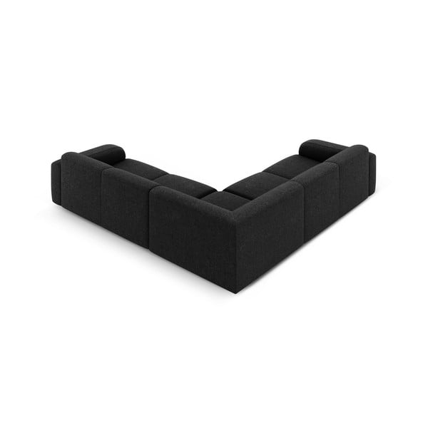 Črna kotna sedežna garnitura (s kotom po izbiri/v obliki črke L) Molino – Micadoni Home-image-3