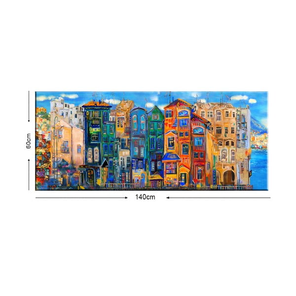 Slika Tablo Center colorful houses, 140 x 60 cm-image-1