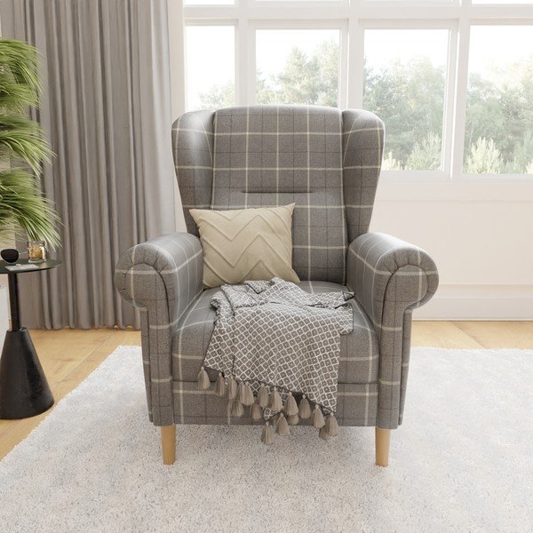 Siv fotelj z naslonom Swan – Ropez-image-1