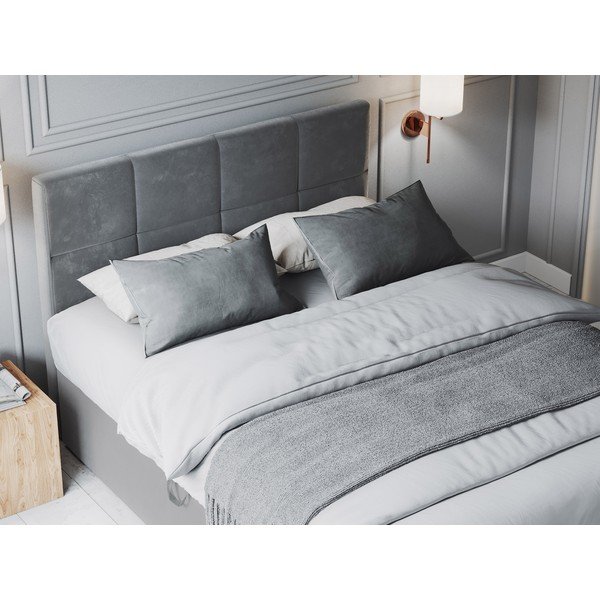 Siva žametna postelja Mazzini Beds Mimicry, 160 x 200 cm-image-1