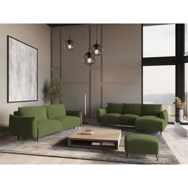 Zelena kotna sedežna garnitura Malie – Makamii-image-1