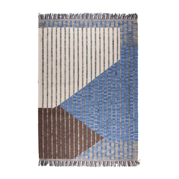 Modra/rjava bombažna preproga 160x230 cm Hampton – Dutchbone