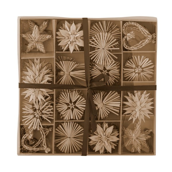 Slamnati viseči božični okraski v kompletu 55 kos Hirah - Bloomingville-image-1