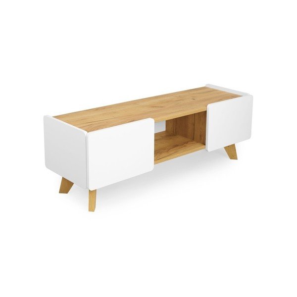 TV komoda z 2 predaloma iz hrastovega lesa SKANDICA Lett-image-3