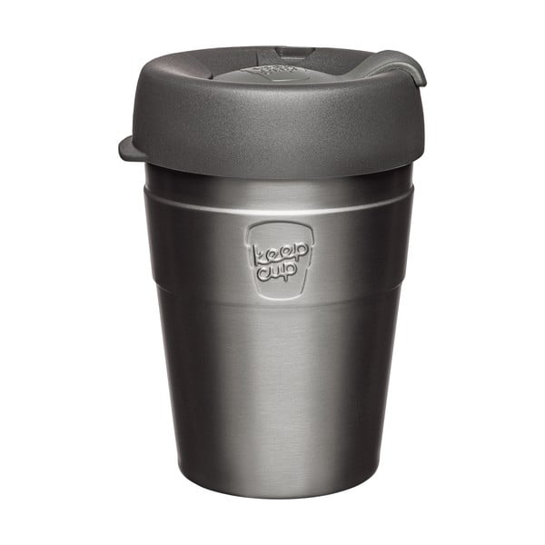 Siva potovalna skodelica s pokrovom KeepCup Nitro Thermal, 340 ml