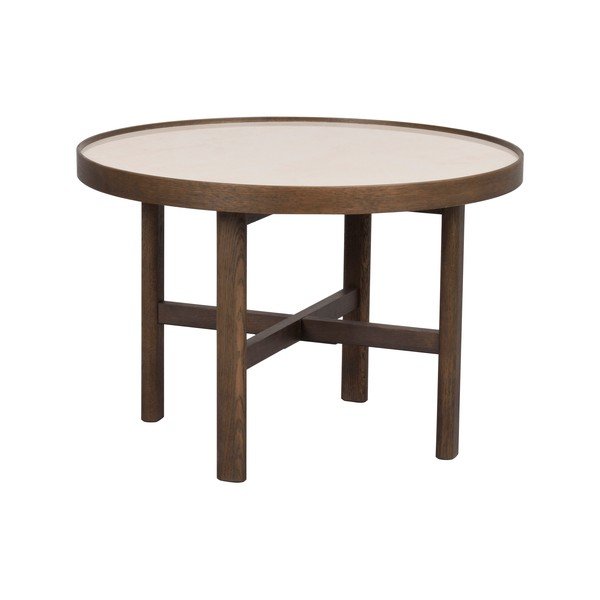Temno rjava okrogla mizica s keramično ploščo 60x60 cm Marsden – Rowico-image-2