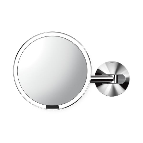 Stensko/kozmetično ogledalo z lučjo/povečevalno (5x) ø 20 cm Sensor – simplehuman